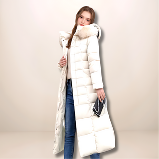 Deborah | Manteau d'hiver long avec capuche en fourrure