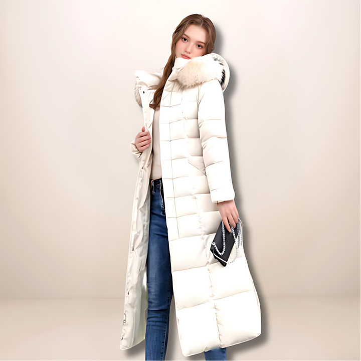 Deborah | Manteau d'hiver long avec capuche en fourrure