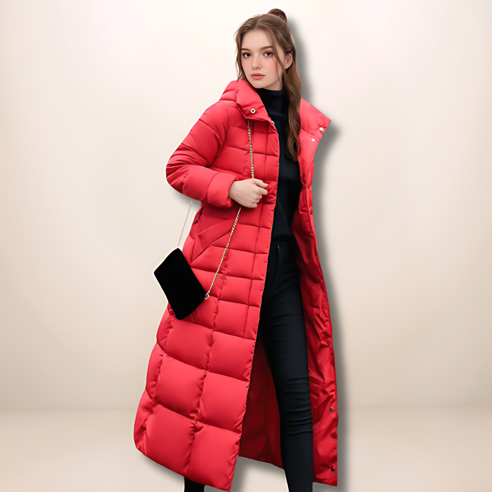 Deborah | Manteau d'hiver long avec capuche en fourrure