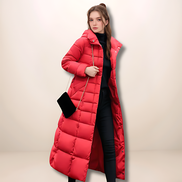 Deborah | Manteau d'hiver long avec capuche en fourrure