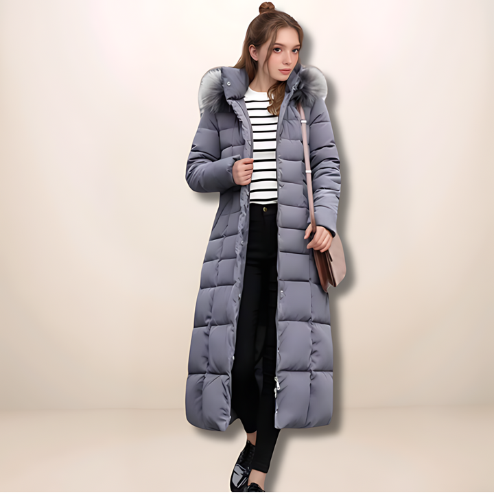 Deborah | Manteau d'hiver long avec capuche en fourrure