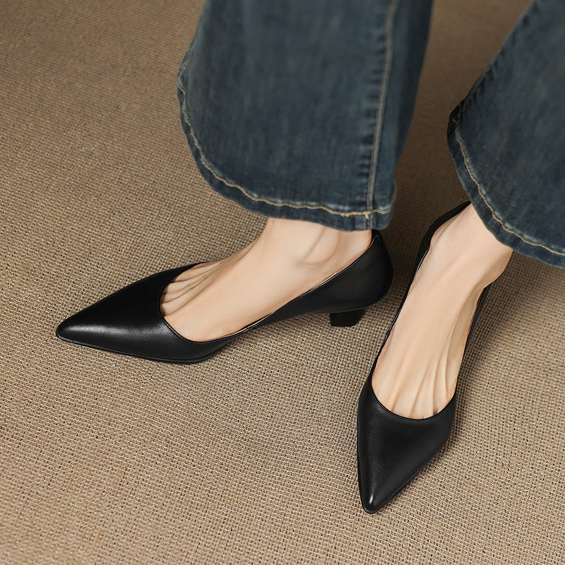 Calenne Cuir Talons Kitten