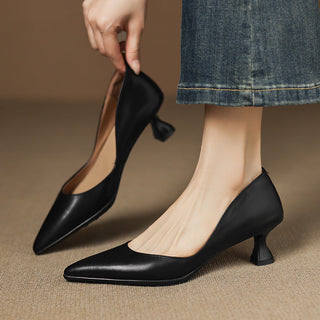 Calenne Cuir Talons Kitten