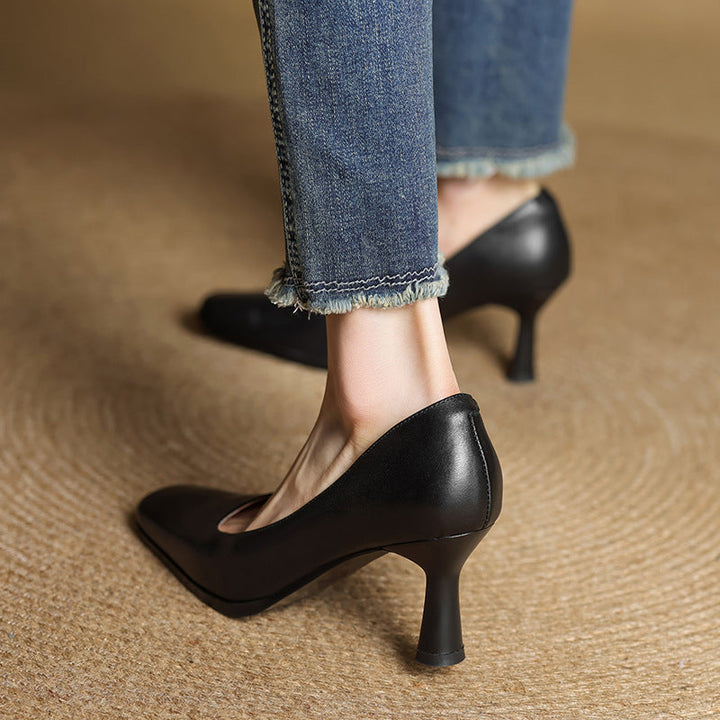 Elviera Escarpins en Cuir Carrés