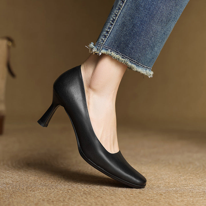 Elviera Escarpins en Cuir Carrés