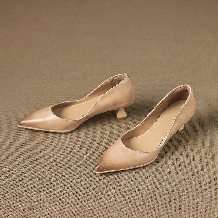 Calenne Cuir Talons Kitten