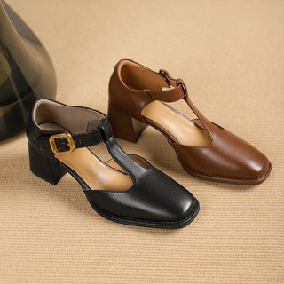 Marcele T-Riemen Cuir Escarpins