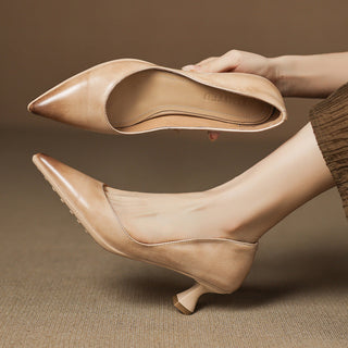 Calenne Cuir Talons Kitten