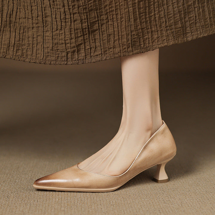 Calenne Cuir Talons Kitten