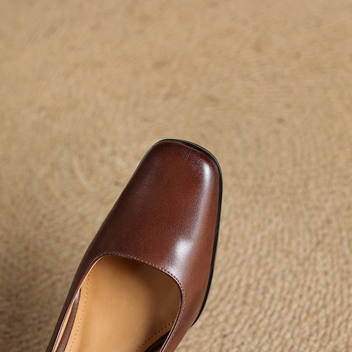 Elviera Escarpins en Cuir Carrés