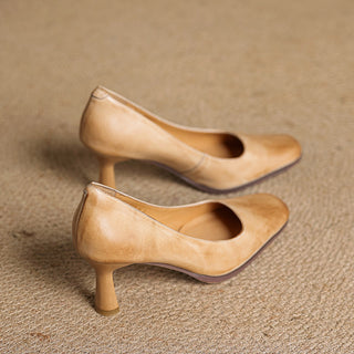 Elviera Escarpins en Cuir Carrés
