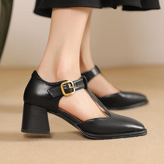 Marcele T-Riemen Cuir Escarpins