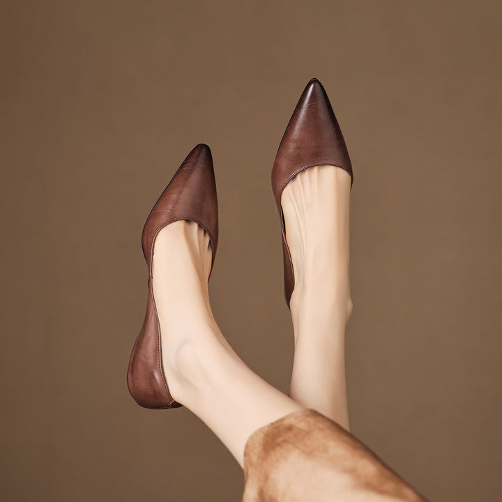 Arla Ballerines en Cuir Véritable