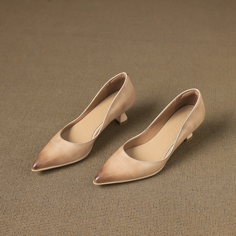 Calenne Cuir Talons Kitten