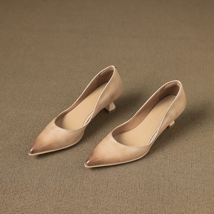 Calenne Cuir Talons Kitten