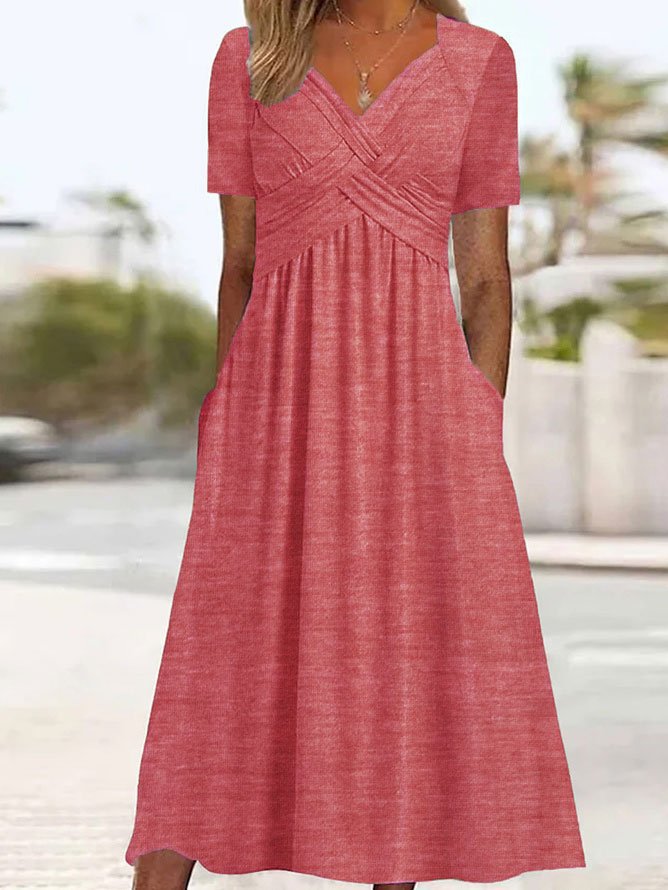 Carmen - Robe Midi Croisée pour un Look Élégant