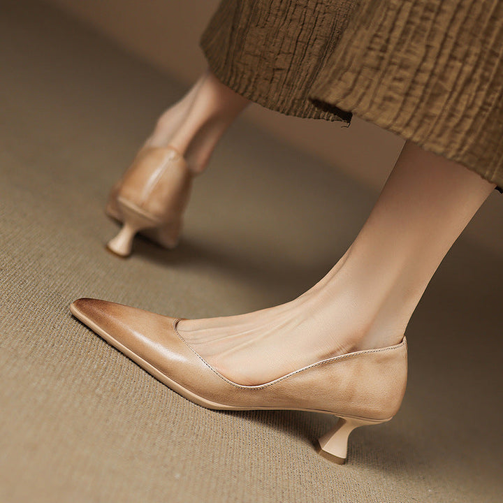 Calenne Cuir Talons Kitten