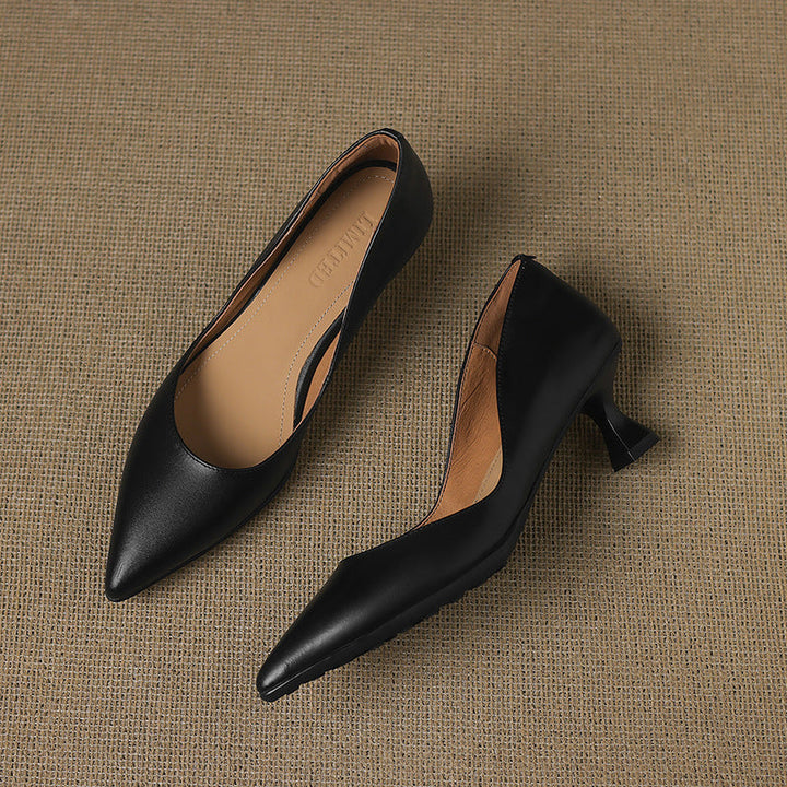 Calenne Cuir Talons Kitten