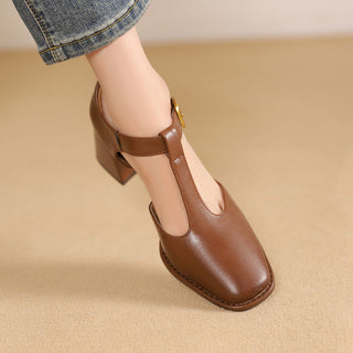 Marcele T-Riemen Cuir Escarpins