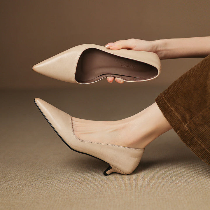 Orlisse Cuir Talons Kitten