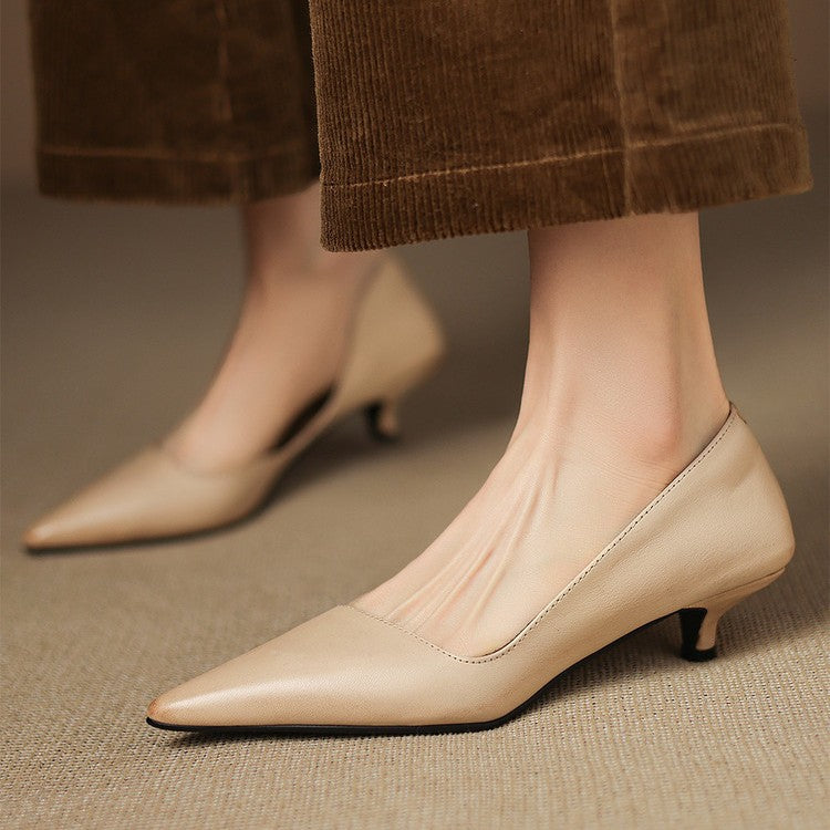 Orlisse Cuir Talons Kitten