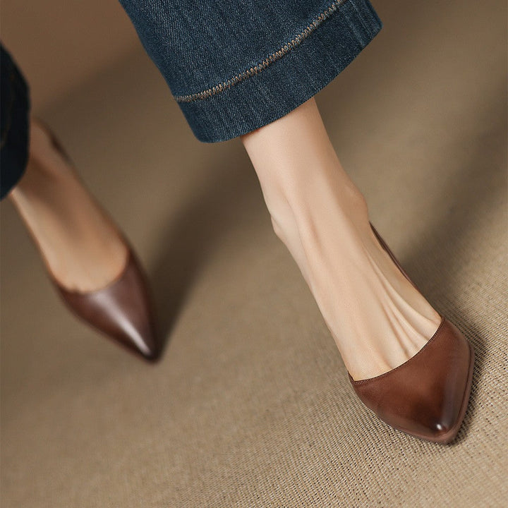 Calenne Cuir Talons Kitten