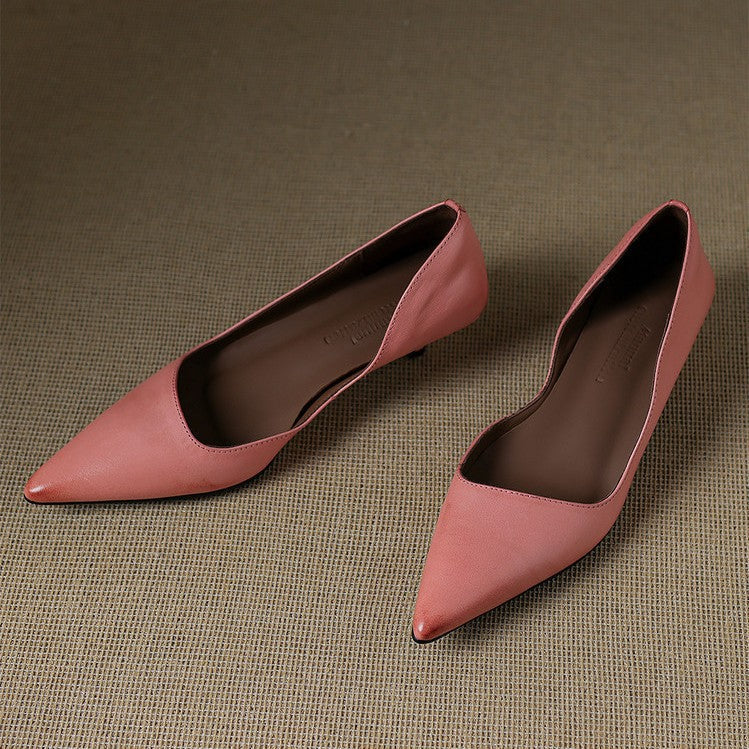 Orlisse Cuir Talons Kitten