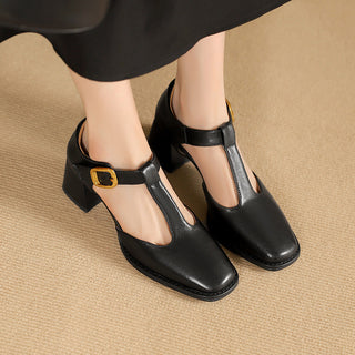 Marcele T-Riemen Cuir Escarpins
