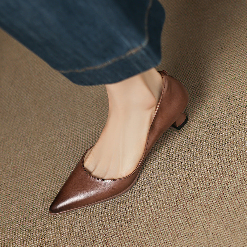 Calenne Cuir Talons Kitten