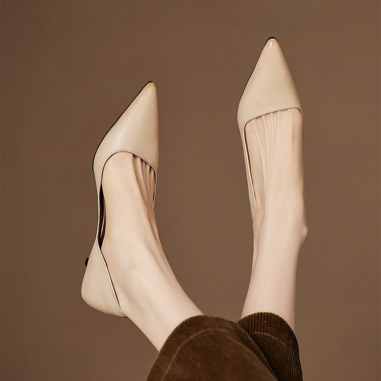 Orlisse Cuir Talons Kitten