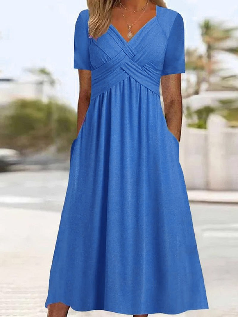 Carmen - Robe Midi Croisée pour un Look Élégant