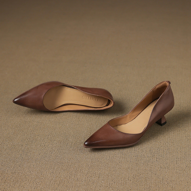 Calenne Cuir Talons Kitten