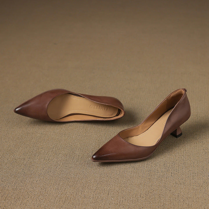 Calenne Cuir Talons Kitten