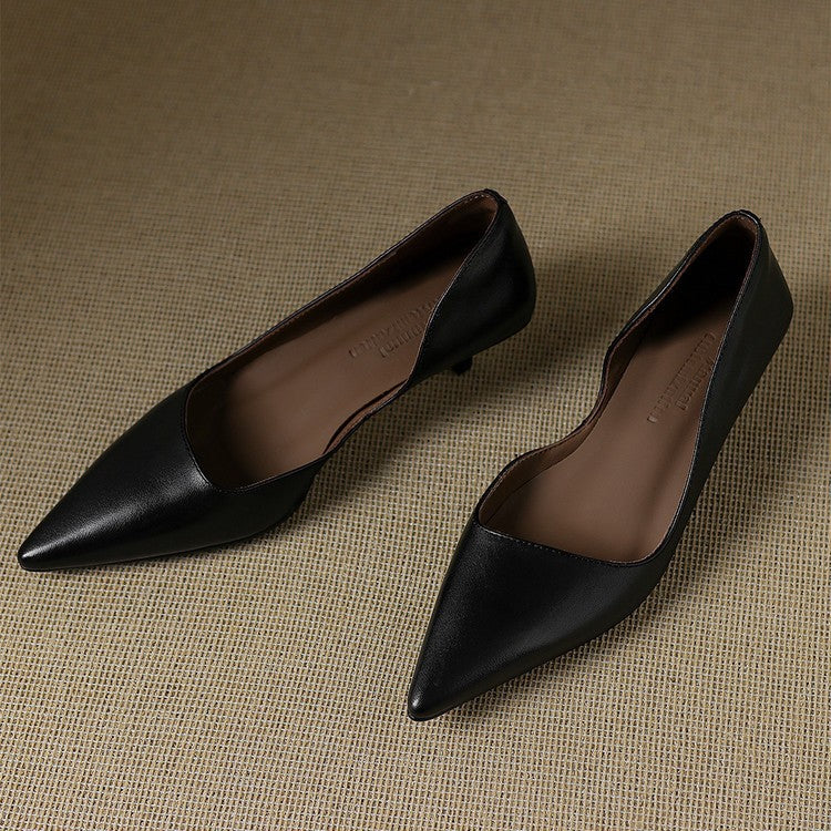 Orlisse Cuir Talons Kitten