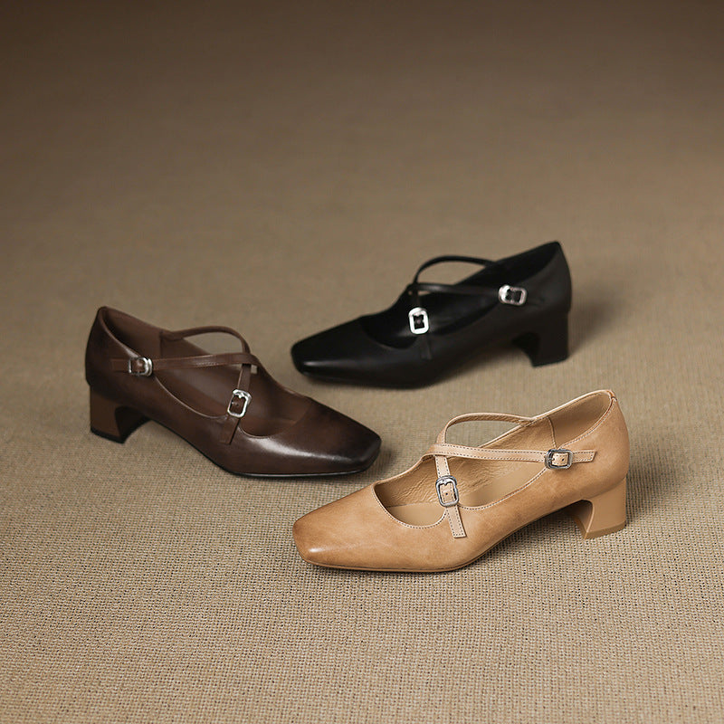 Marvane Cuir Talons Kitten