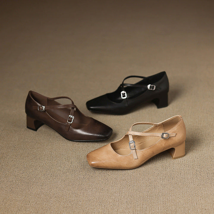Marvane Cuir Talons Kitten