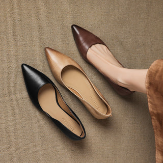 Arla Ballerines en Cuir Véritable