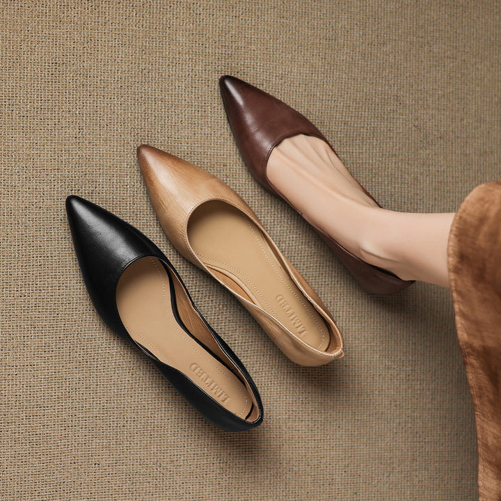 Arla Ballerines en Cuir Véritable