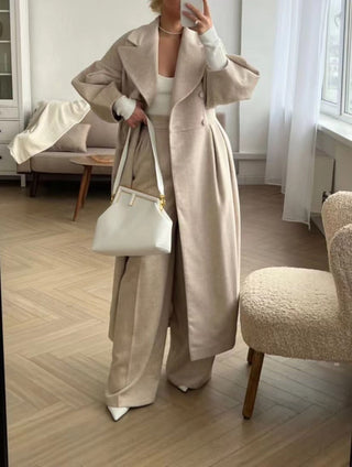 Calista | Manteau en laine blanc pour l'hiver