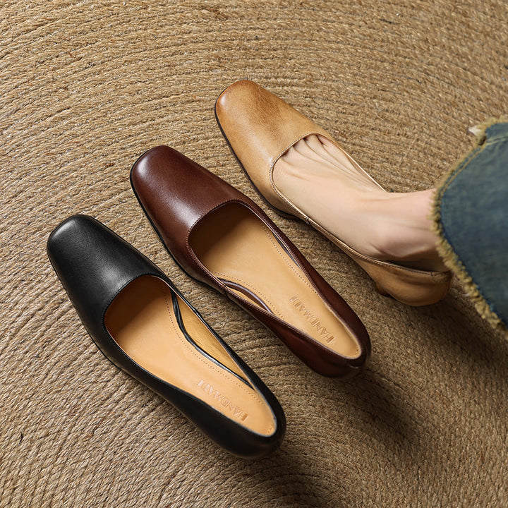 Elviera Escarpins en Cuir Carrés