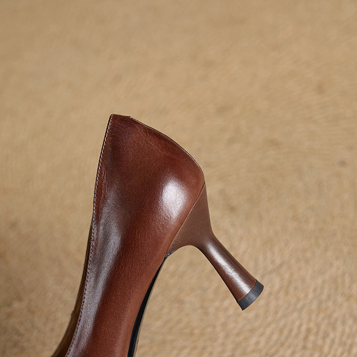 Elviera Escarpins en Cuir Carrés