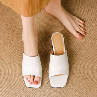Mules en cuir Virelle Curve avec talon