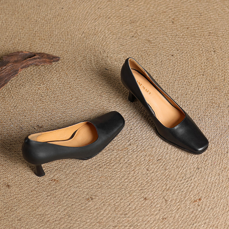Elviera Escarpins en Cuir Carrés