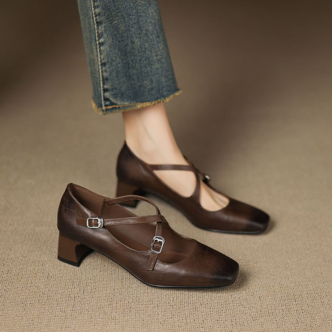 Marvane Cuir Talons Kitten