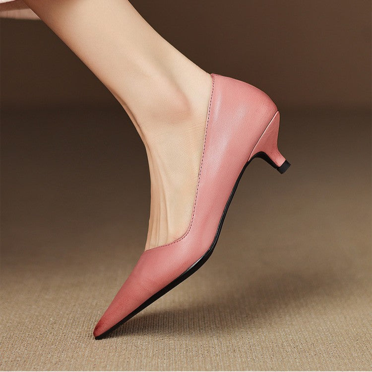Orlisse Cuir Talons Kitten