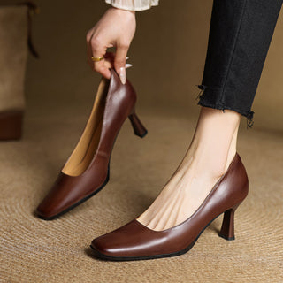 Elviera Escarpins en Cuir Carrés