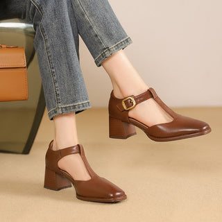 Marcele T-Riemen Cuir Escarpins
