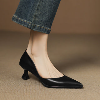 Calenne Cuir Talons Kitten