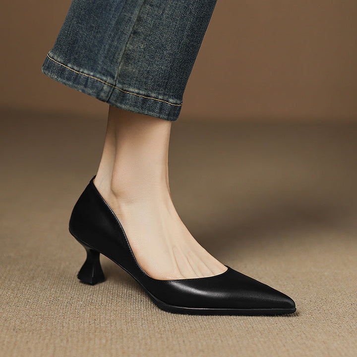 Calenne Cuir Talons Kitten