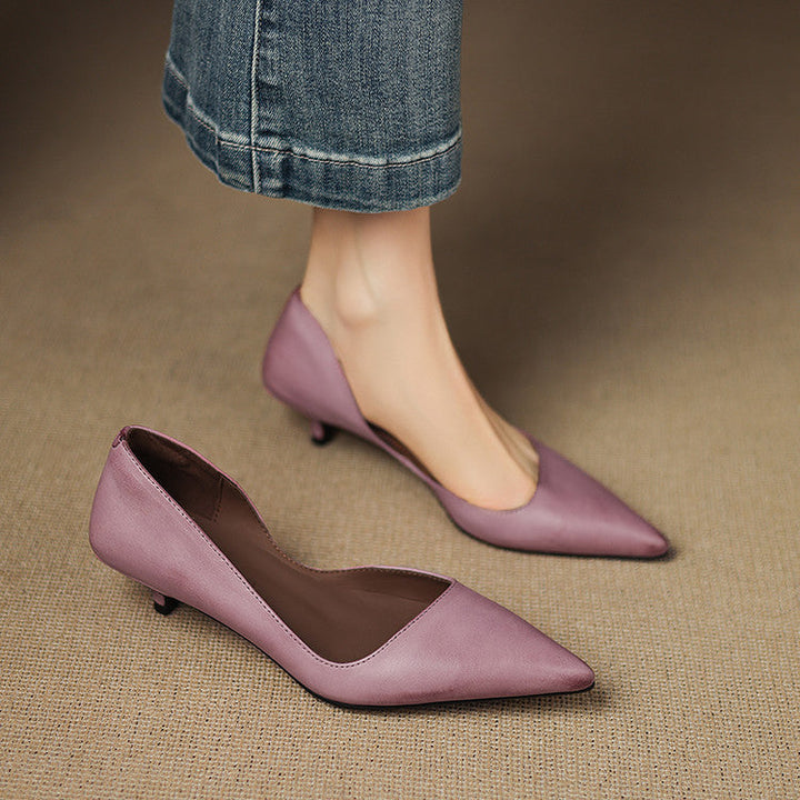 Orlisse Cuir Talons Kitten